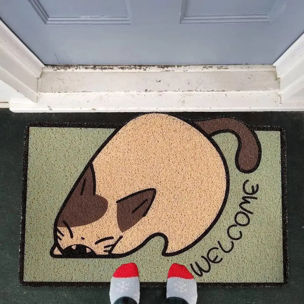 Pattern Floor Mat Cartoon Rug Pattern Decorative Entrance Door Mat Wear-resistant Indoor Outdoor Rug with Non-slip for Home