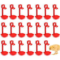 20 Pcs Chicken Hanging Cups, 25mm Water Pipe Diameter Drinking Cup, Poultry Quail Duck Animal Water Drinker Equipment Red