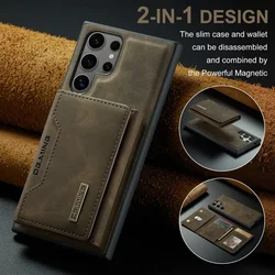 2 in 1 Detachable Wallet Card Holder Phone Case for Samsung Galaxy S25 Edge S26 Ultra S22 Plus S24 S23 S21 FE A16 A56 A36 Cover