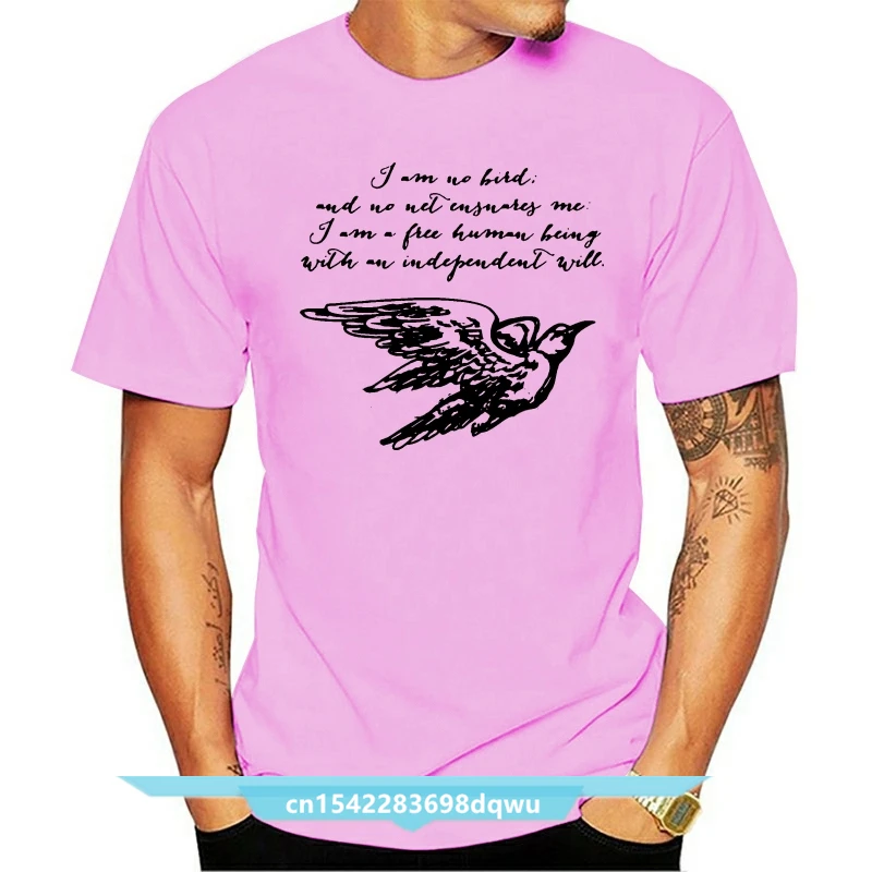 Printed Men T Shirt Cotton tShirt O-Neck Short-Sleeve Women T-Shirt Jane Eyre - No Bird - Bronte