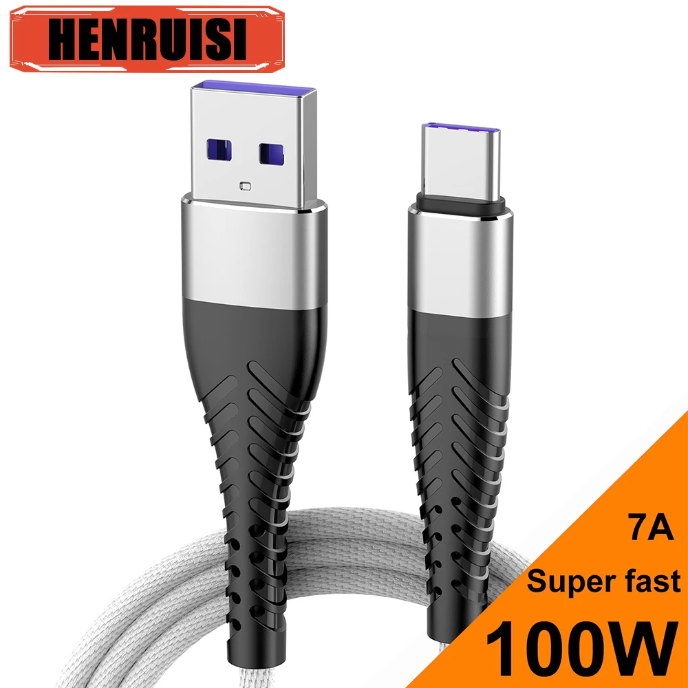 

USB Type C Cable For Samsung Xiaomi 12 Huawei P40 P30 Realme Oneplus 7A 100W Fast Charging USB C Data Wire Cord 0.25m 1m 2m 3m