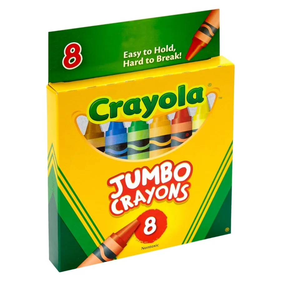 8ct Jumbo Large Crayons, Toddler Preschool Classroom Coloring Supplies, Kids Art Gift for Ages 3+