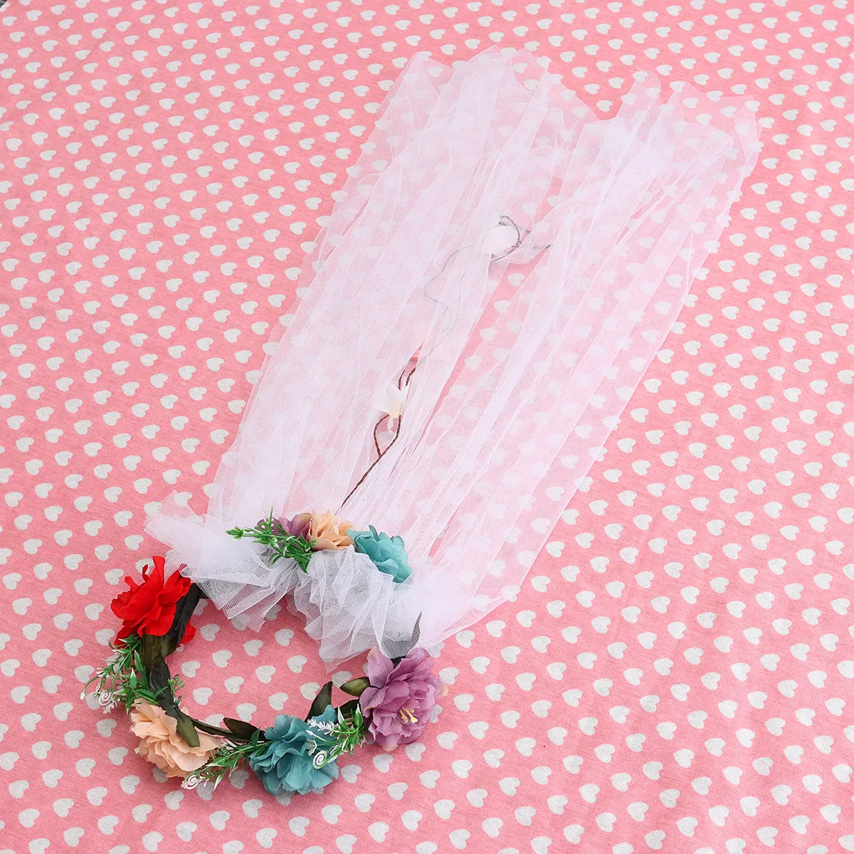 Wedding Veil for Bride Featuring Soft Tulle Layer Hand Sewn to Floral Wreath Headdress Suitable for All Brides Wedding Party