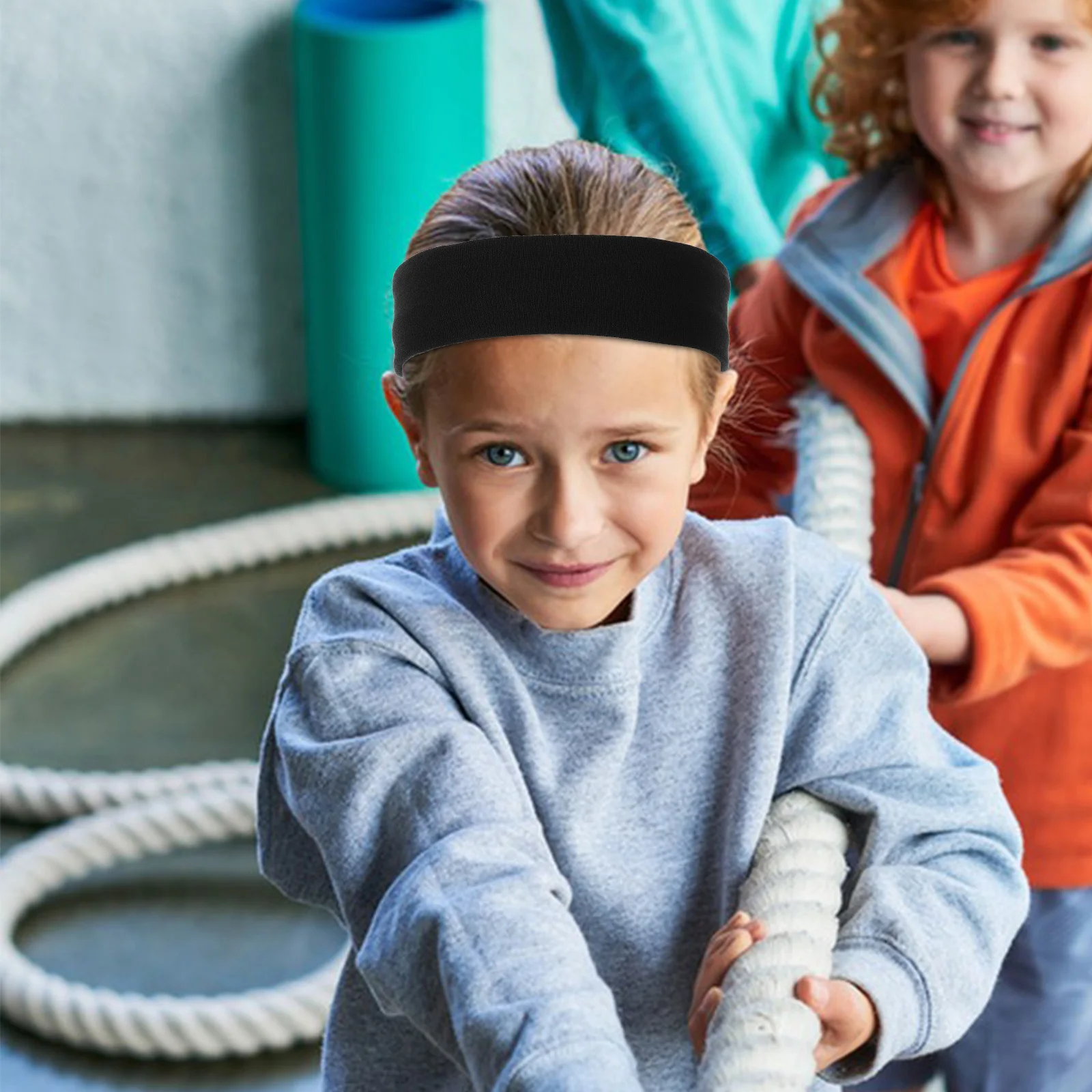 4 قطع من عصابة الرأس الرياضية للشباب لكرة القدم والجري، عصابة رأس رياضية غير قابلة للانزلاق، تصميم قابل للتعديل من ألياف البوليستر للجنسين #5