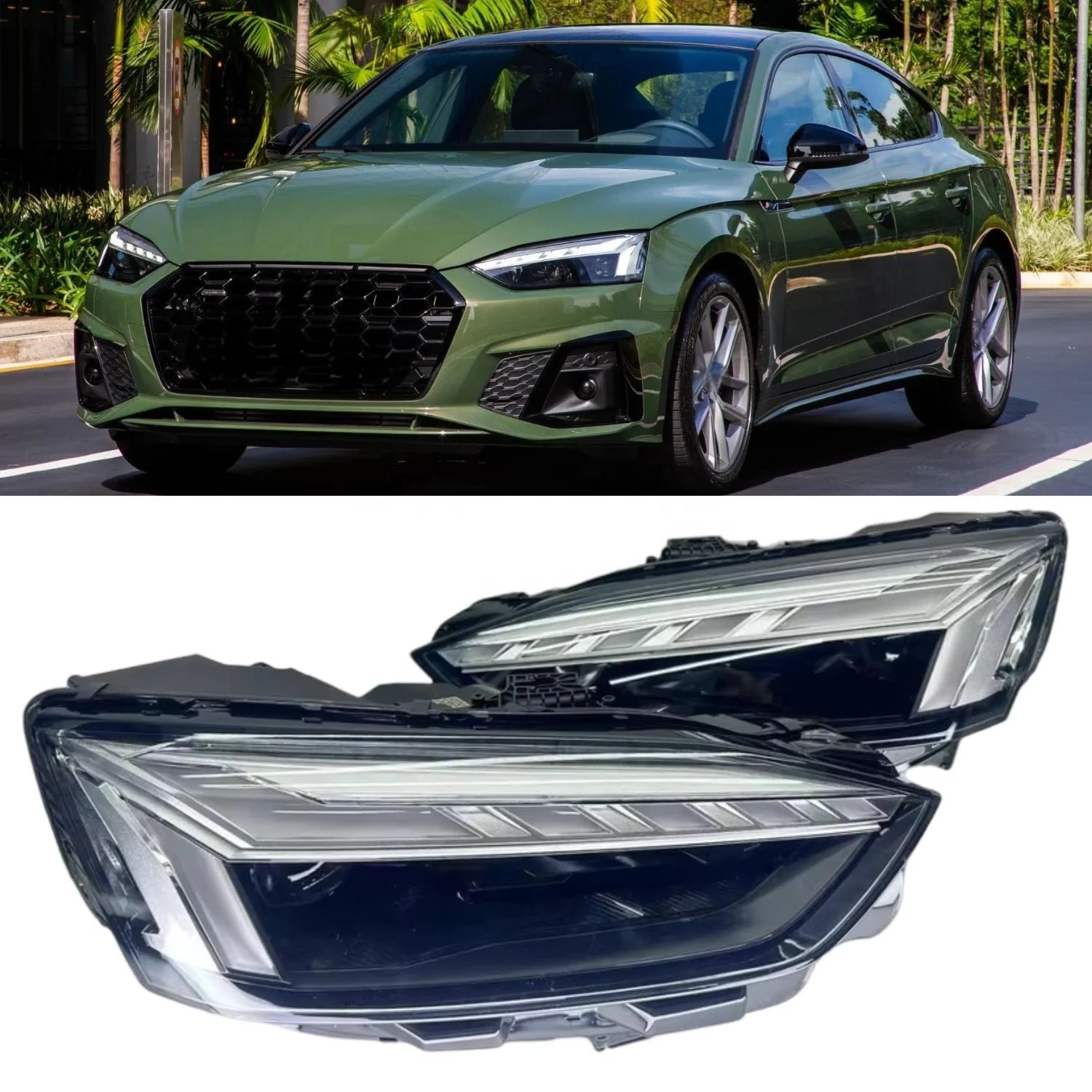 A5 2021-2023 LED Front Headlight Assembly Plug and Play Auto Lighting System OEM 8W6941039 8W6941040