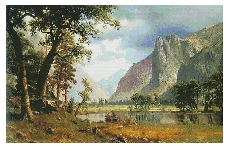 

Forest Scenic Mountains 18CT 16CT 14CT Unprinted Cross Stitch Kits Embroidery Art DIY Handmade Needlework Home Decor