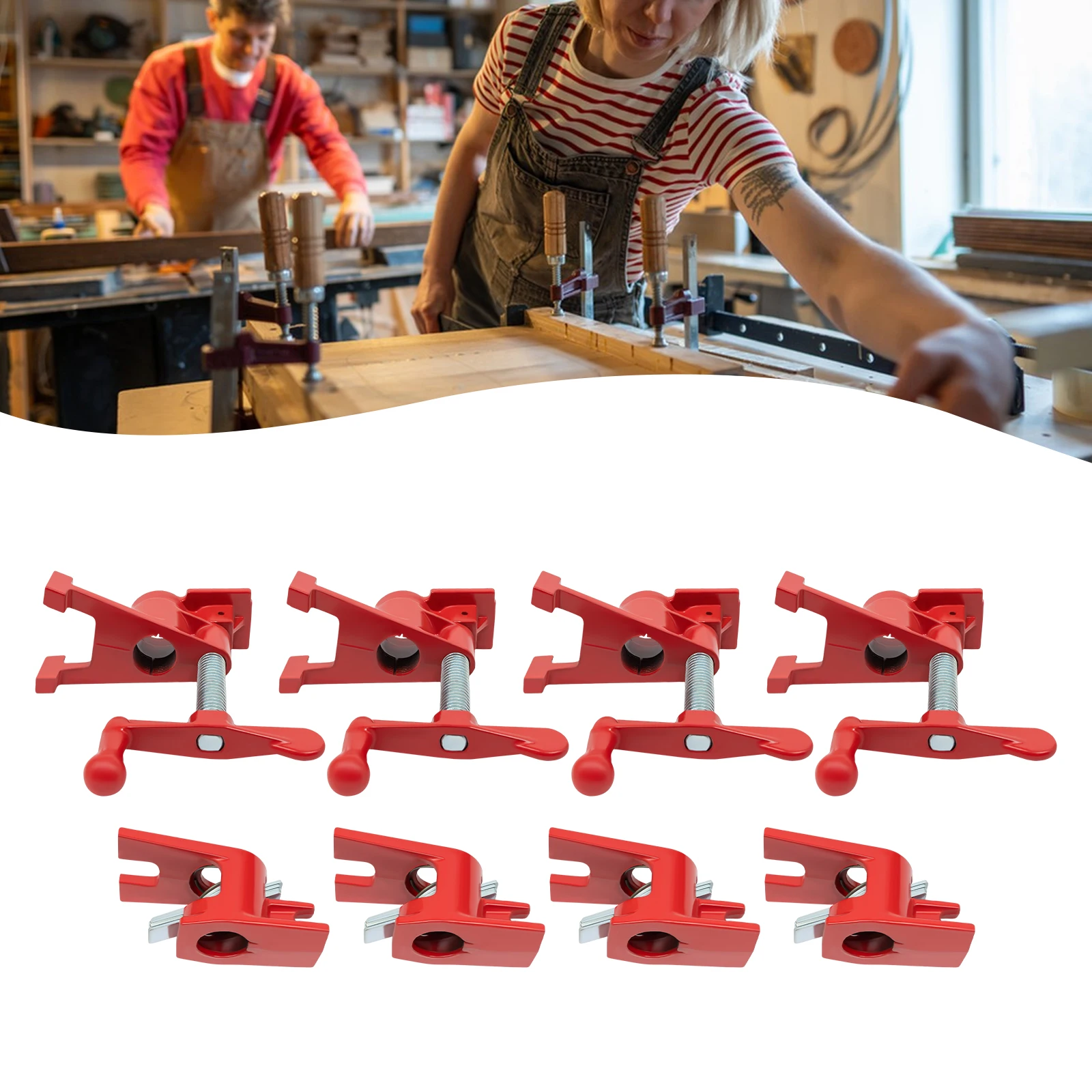 3/4 Inches Wood Gluing Pipe Clamp Set Strong and Durable Pipe Clamp Set for Woodworking with Rounded Corners