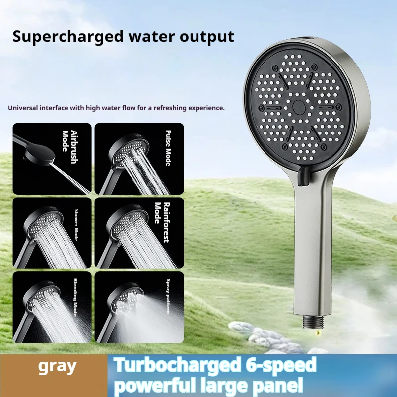 

6 Modes Large Panel High Pressure Handheld Shower Head,Water Saving,Rainfall Shower Head,Bathroom Accessories