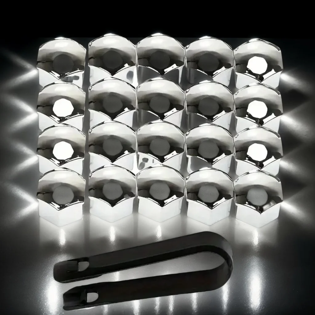 

20Pcs Car Wheel Nut Caps - 17mm Auto Hub Screw Covers for Rims, Exterior Decoration & Dust Protection (Special Socket Fit)