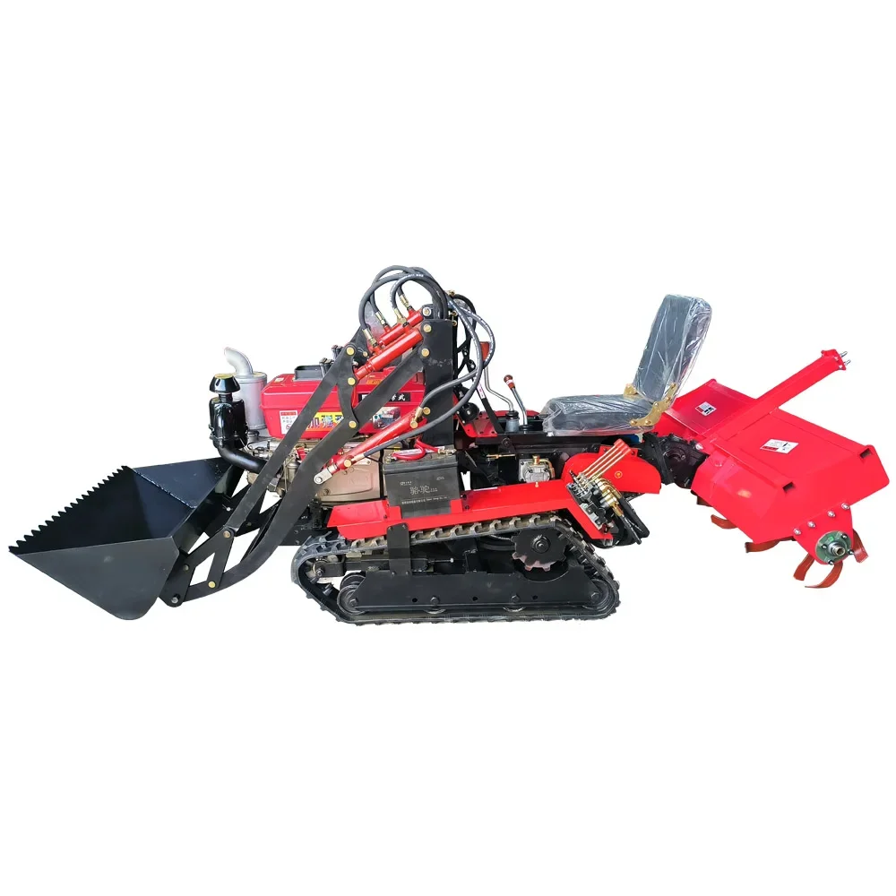 crawler rotary tiller micro-tillage machine ditching weeding farm management machine