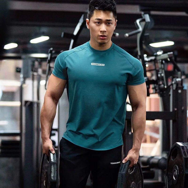 T-shirts de sport pour hommes à séchage rapide, manches courtes, été, fitness, entraînement, décontractés, musculation, athlétiques