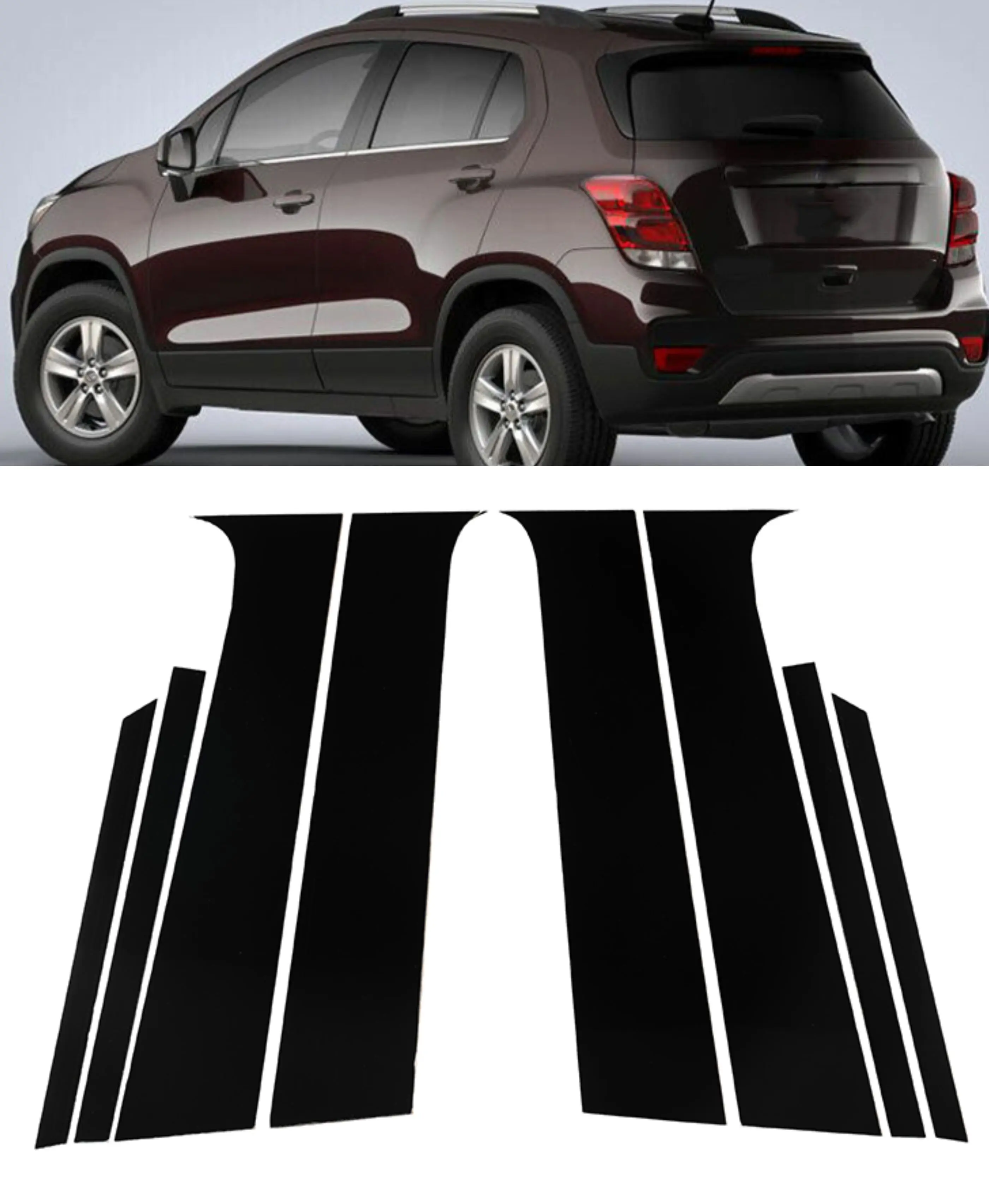 

8Pcs Car Glossy Black Pillar Posts for Chevrolet Trax 2015 2016 2017 2018 2019 2020 2021 Window Door Moulding Trim Cover