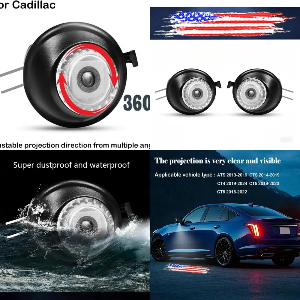 

Pair of Side Mirror Welcome Lights with 3D Shadow for Cadillac ATS, CTS, CT4, CT5, CT6 Models 2013-2024