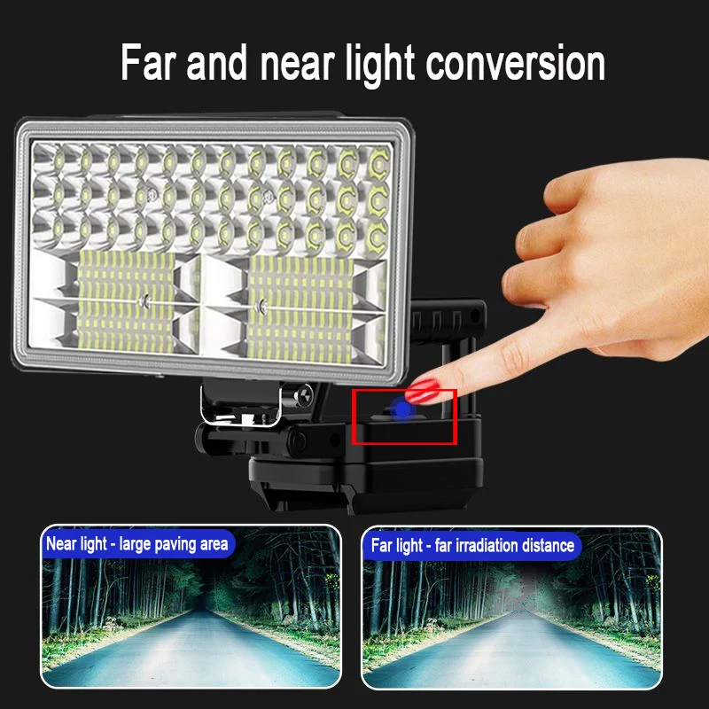 USB ضوء العمل لماكيتا 18 فولت بطارية مصباح الطوارئ في الهواء الطلق LED أضواء فانوس محمول الكشاف التخييم الصيد التنزه #5