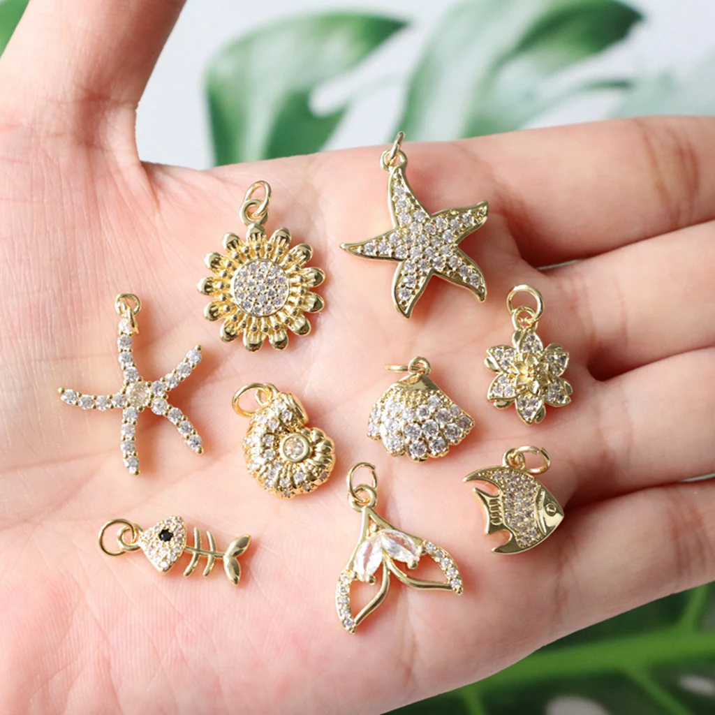 

10pcs/18K Real Gold Plated Cubic Zirconia Mama Mom Letter Charms For Handmade Mother's Day Pendant Needlework Jewelry Making