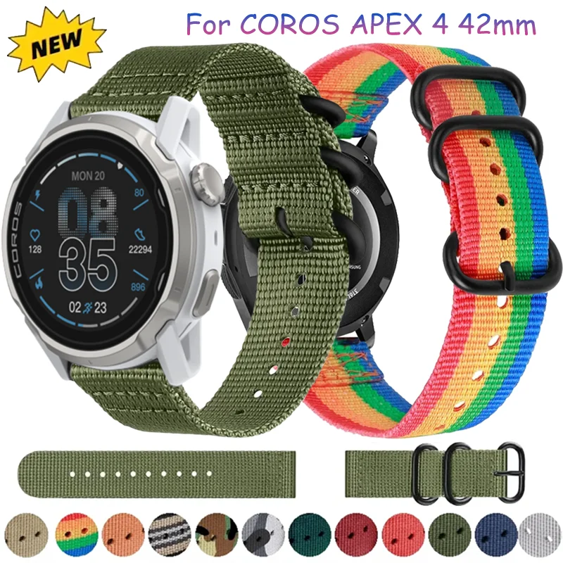 22 مللي متر حزام نايلون لساعة COROS APEX 4 42 مللي متر/PACE Pro CMF 3-2-1 Pro سوار قابل للتنفس Suunto عمودي 2-1/السباق S-2-1/Run/Ocean #1