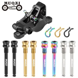 MUQZI 2pcs Titanium Bolts Bicycle Disc Brakes Caliper Lightweight Mounting Screws Road MTB Disc Brake Pad Bolts with Fixing Clip