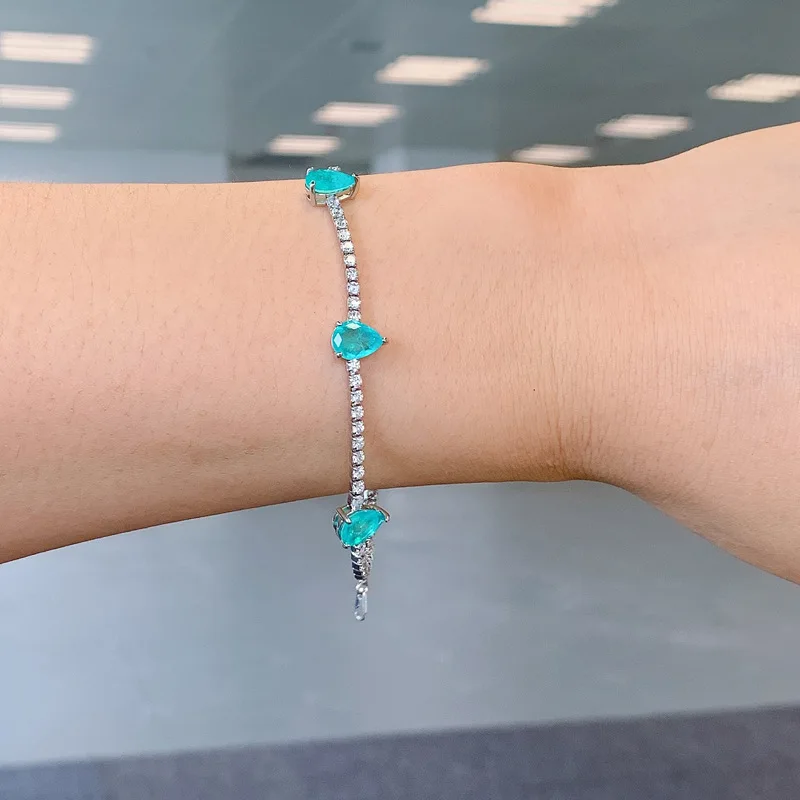 Jewelry Internet Celebrity Fashion Fresh Bracelet Emerald Blood Red Paraiba Bracelet