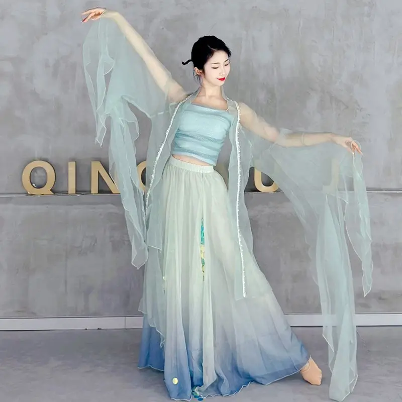 classical-dance-costume-sparkling-sequin-skirt-and-pants-ensemble-professional-performance-practice-hanfu-a-line-skirt