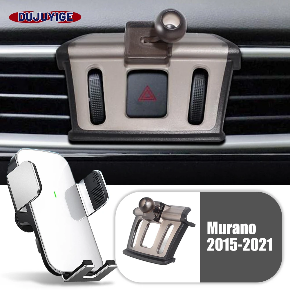 

Car Mobile Phone Holder Special Fixed Bracket Solar Magnetic Wireless Charging For Nissan Murano Z52 MK3 2015-2021 2016 2017