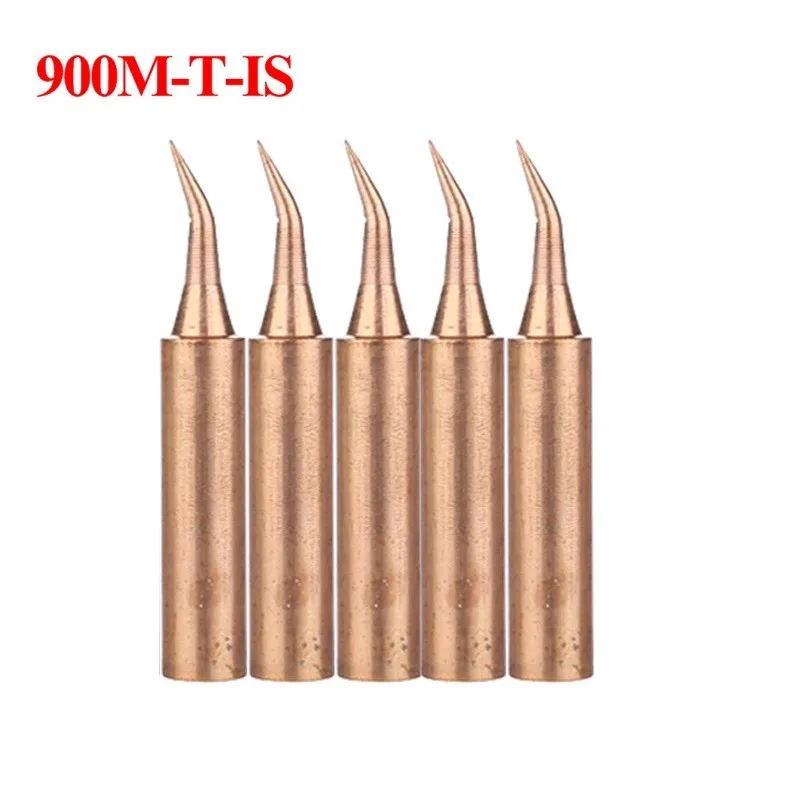 5pcs 900M-T Copper Soldering Iron Tips Pure Copper-Free Welding Solder Tip 933.907.951 For Welding Rework Station Repair Welding