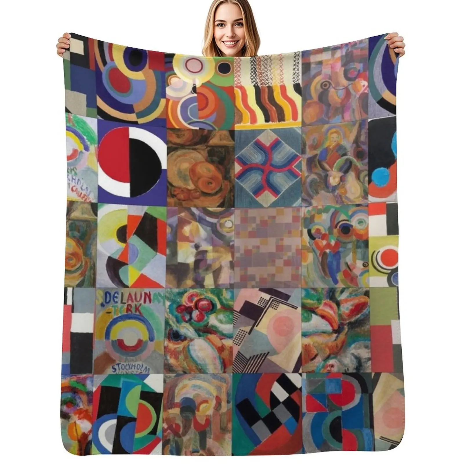 

Sonia Delaunay Throw Blanket Cozy Warm Blanket for Bed Room Decor