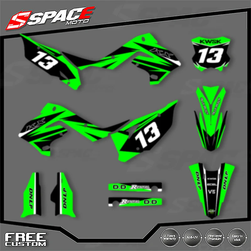 

SPACE Motorcycle Graphics Decals Stickers for KAWASAKI 2003 2004 2005 2006 2007 2008 KX125 250 Decals Stickers Kits 005