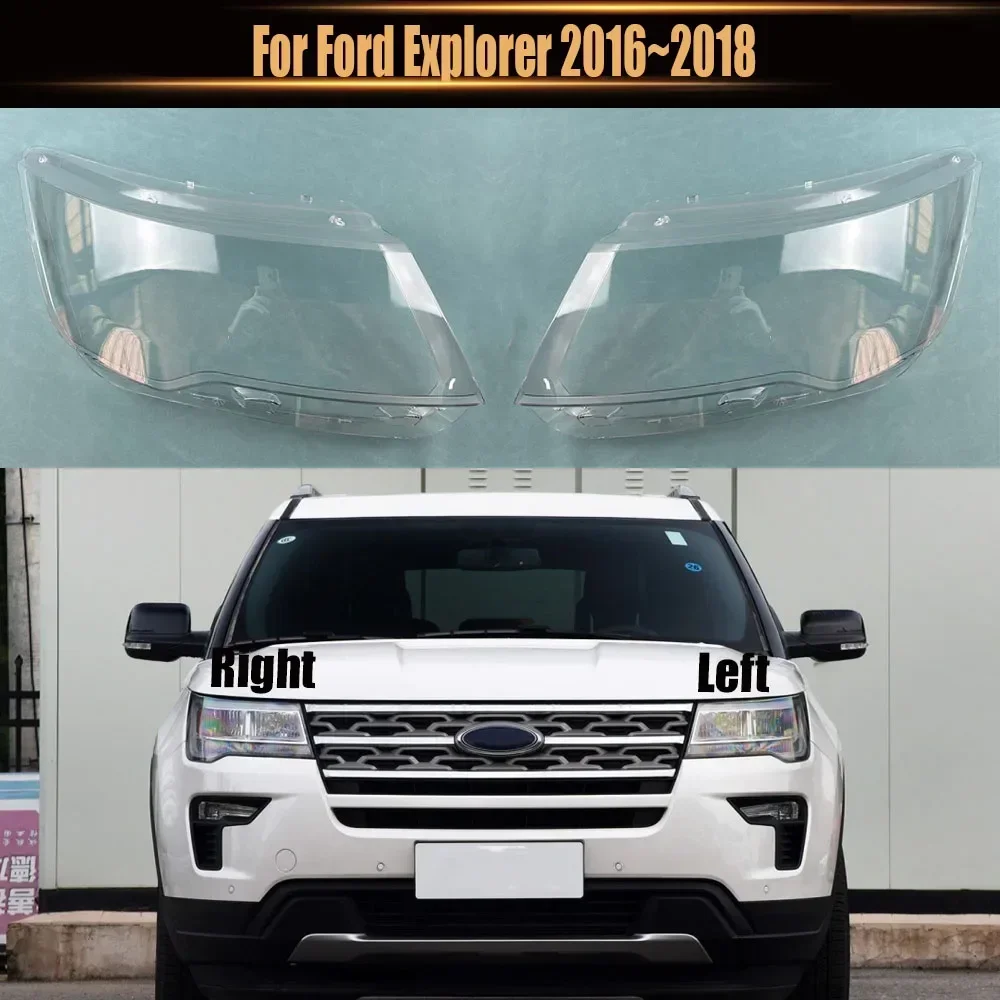 

For Ford Explorer 2016~2018 Car Front Headlight Cover Auto Headlamp Lampshade Lampcover Head Lamp light glass Lens Shell Caps
