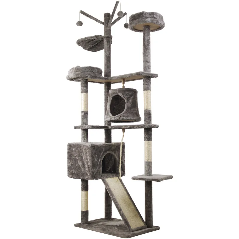 Cat climbing frame nest integrated cat tree multi-level jumping platform sisal climbing column for big cats