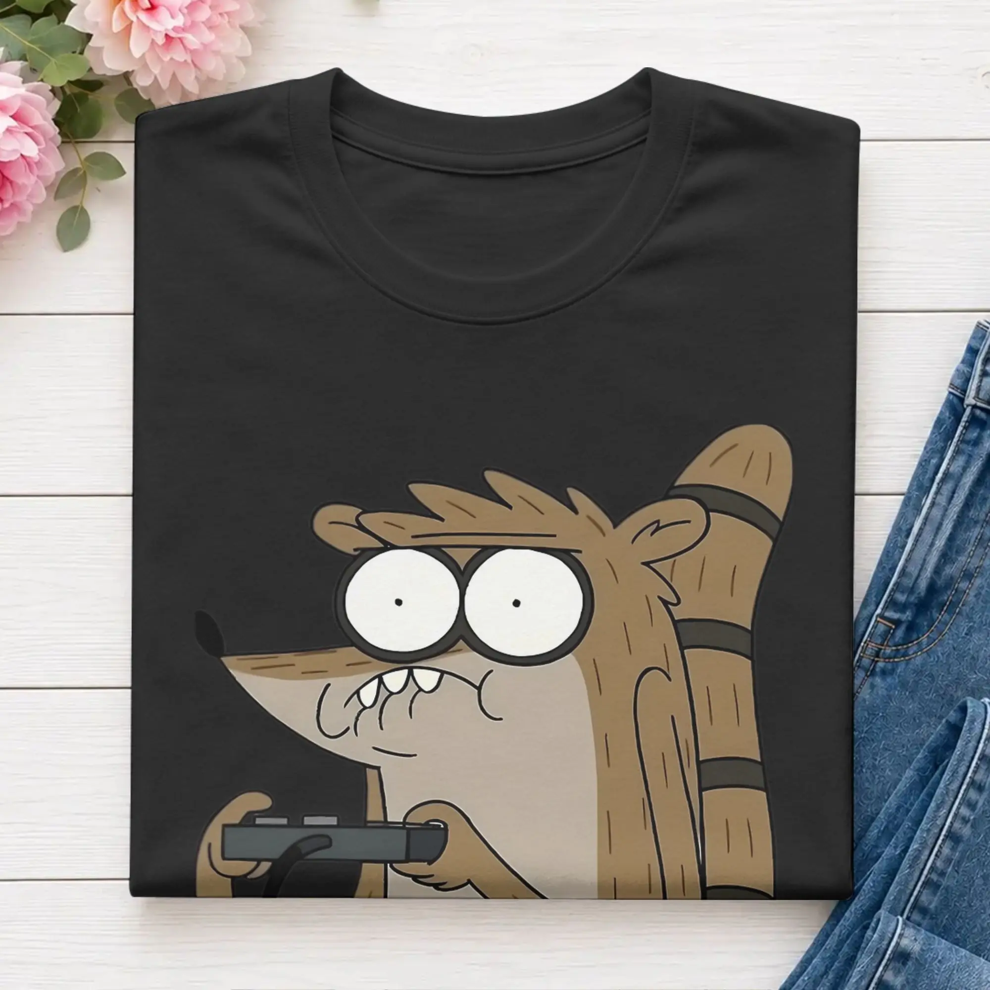 Vintage T Shirt Summer Regulars Shows Rigby Trendy T-Shirts  Pure Cotton Tshirt for Men Aesthetic Print Short Sleeve Top Tees