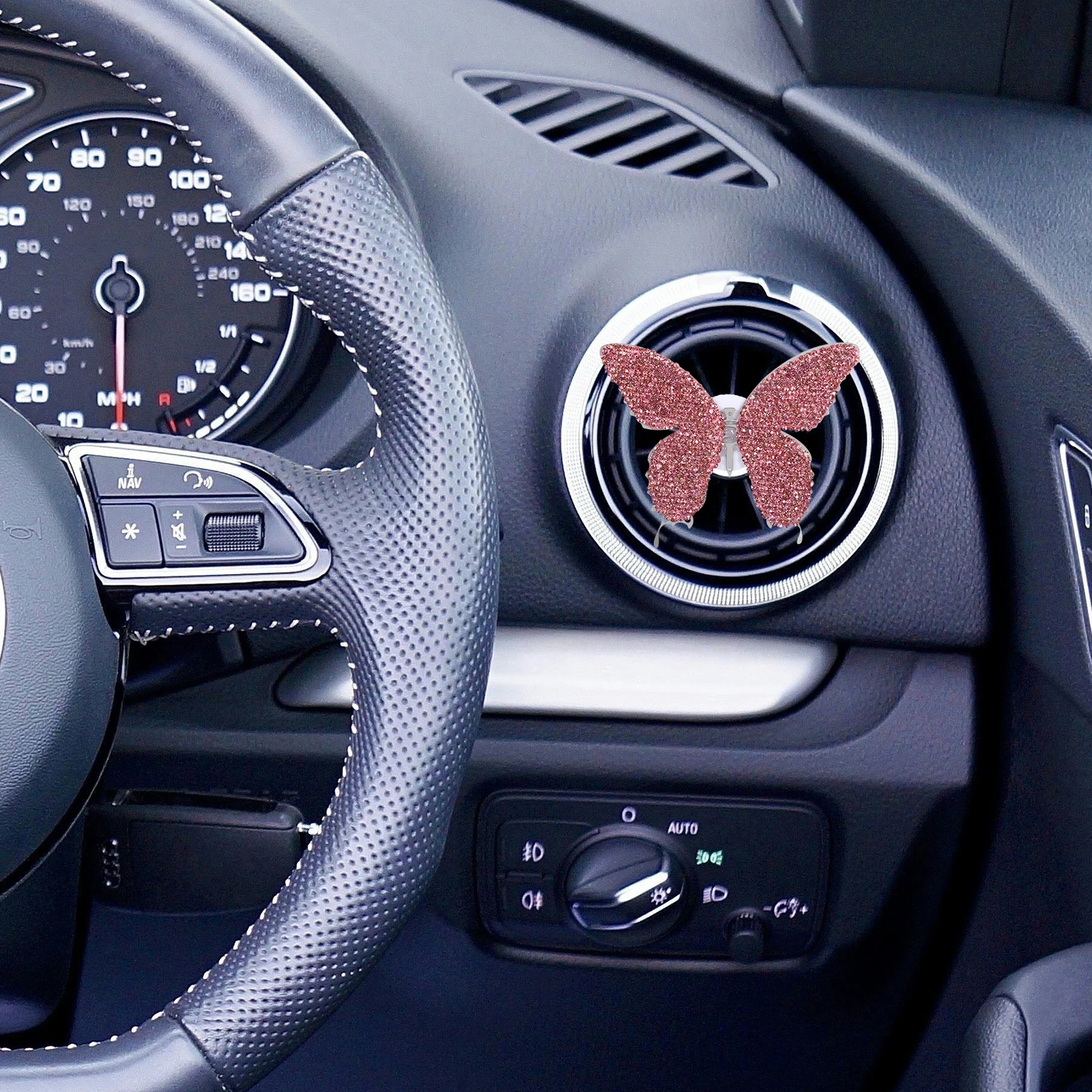 

Car Air Vent Clips Rhinestone Butterfly Aromatherapy Diffuser Fragrance Dashboard Decor Car Interior Accessories