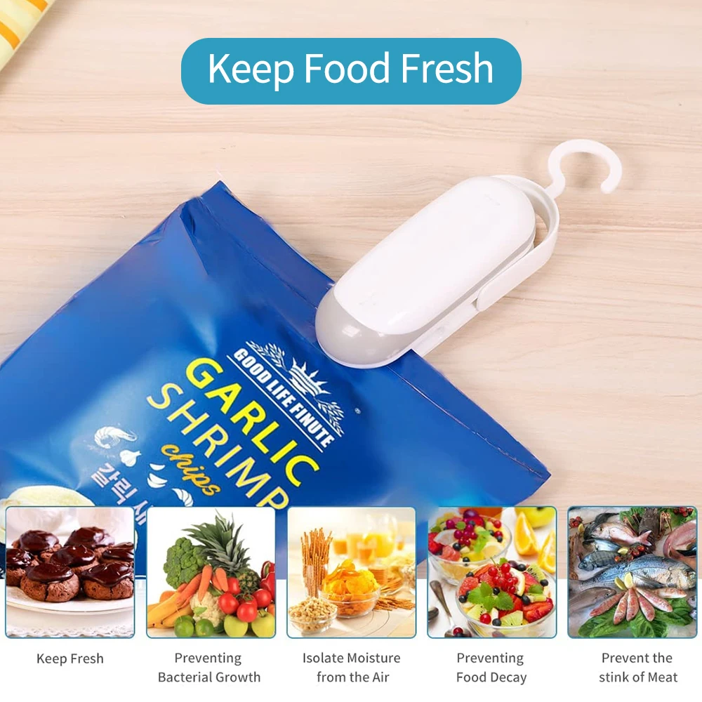 Portable Mini Heat Sealing Machine, Portable Food And Fruit Preservation Sealing Clip, Hand Pressure Sealing Clip, Kitchen Tool