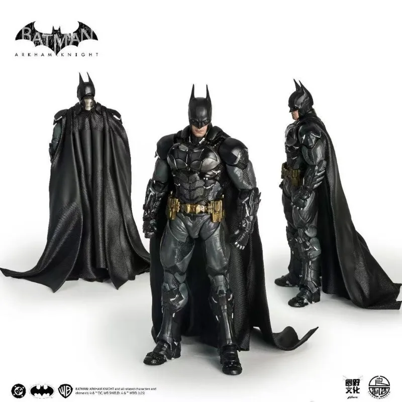 Batman Arkham Knight Action Figure 6 Inches Cloth Cape Movable Joints Interchangeable Parts with Base Stand Premium Gifts