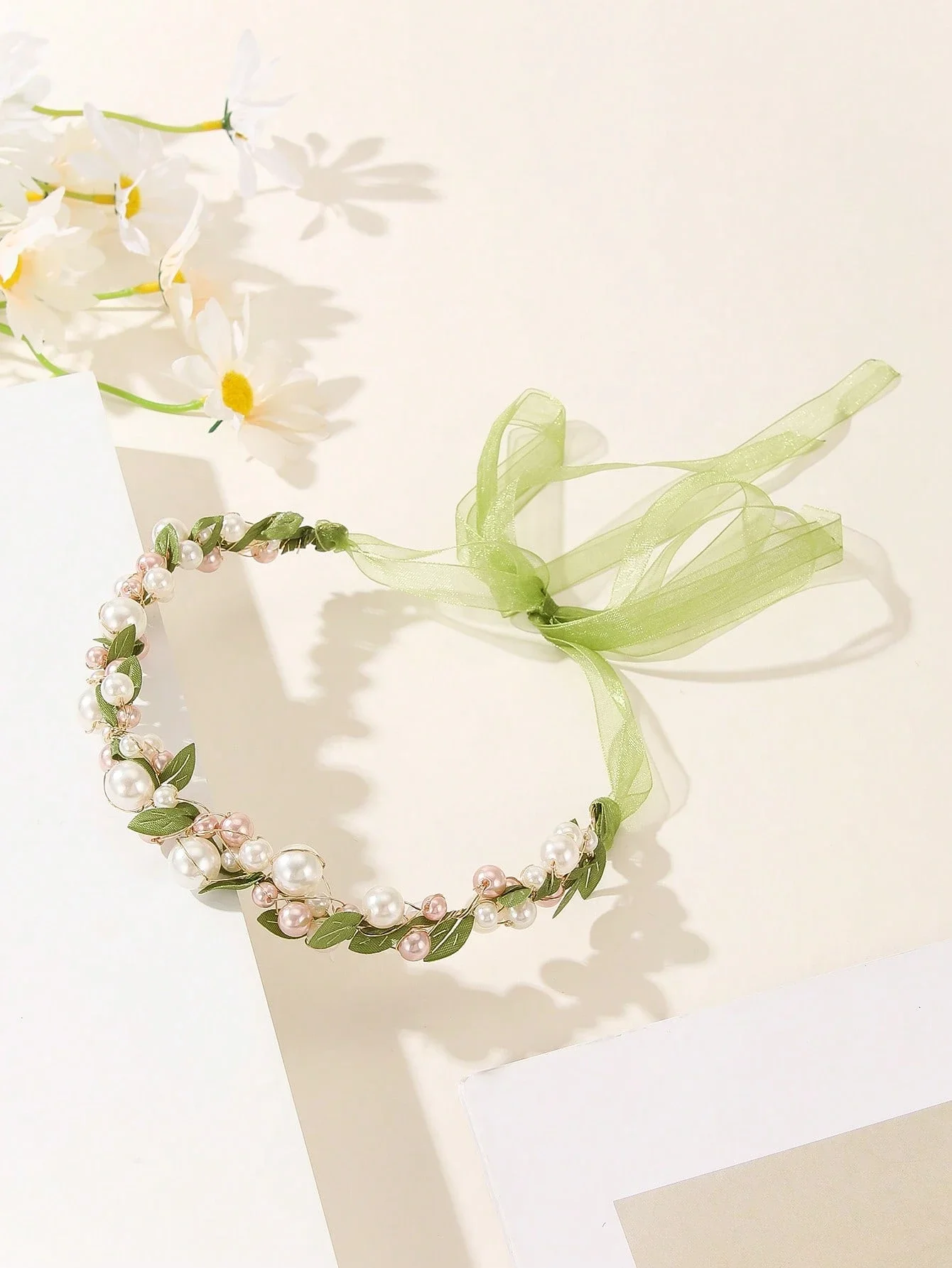 

1pc Elegant Leaf Headband, Delicate Flower Girl Headband, Model Show, Wedding Party Hair Decor, Girls Headband, Princess Sweet
