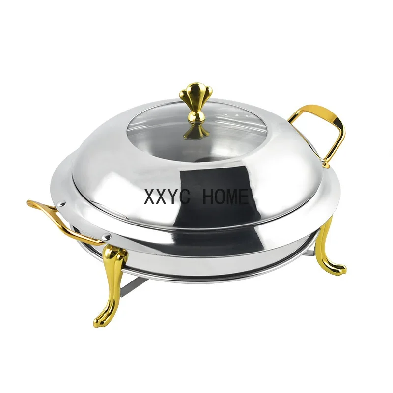 Stainless Steel Buffet Stove Crown-Shaped Food Heating Container Restaurant Alcohol Stove