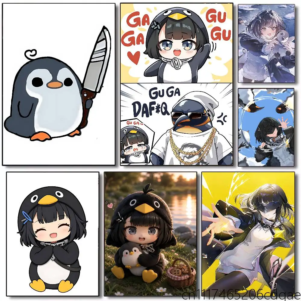 G-Gugugaga P-Penguin meme Poster Wall Art Posters, Texture Paintings, Ideal Gift for Room Decoration