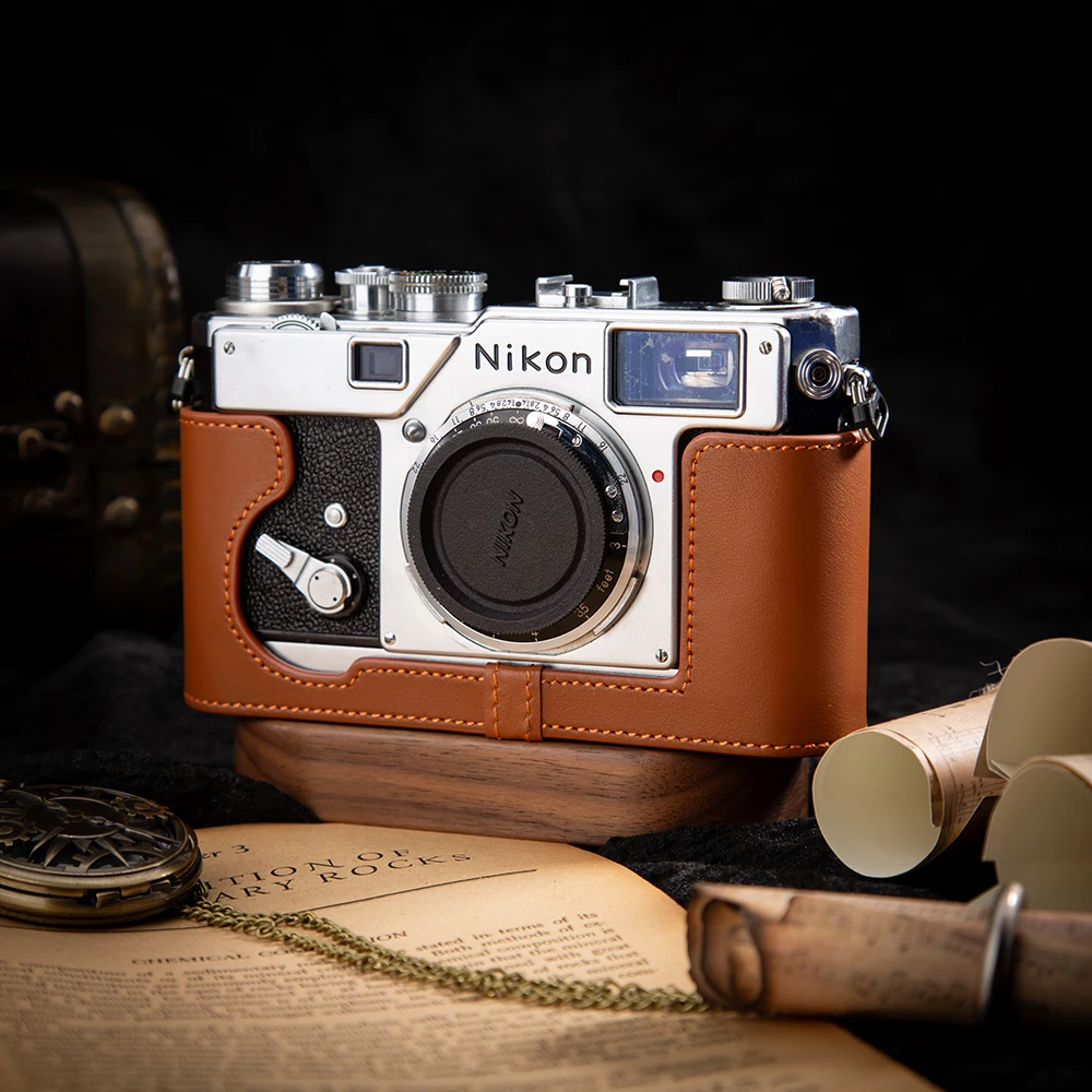 

For Nikon S3 Case S3 Cover Bag Protective Case Leather Camera Bag Genuine Leather Camera Half Case Photography Accessories