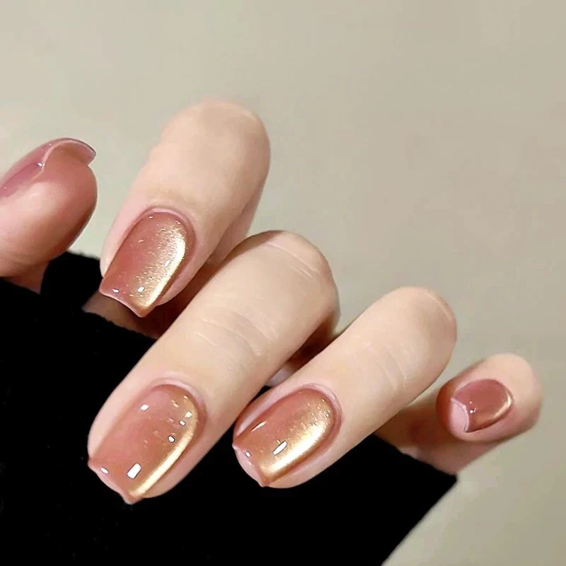 ยาทาเล็บเจลคริสตัลตาแมวสีทอง 10 มล. 1 ชิ้น สินค้าขายดีประจำฤดูใบไม้ร่วง 2025 ใหม่ ของตกแต่งเล็บ อุปกรณ์ทำเล็บ สีชมพู