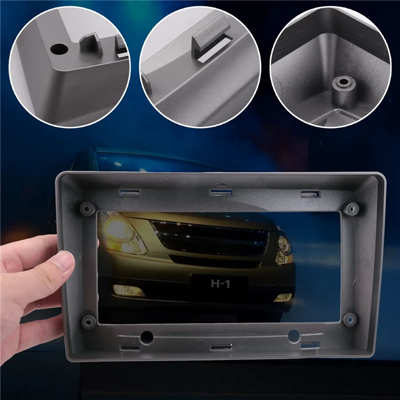 

ABHY-2 Din Car Radio Fascia For Hyundai Starex/H1 2007-2015 DVD Stereo Frame Plate Adapter Mounting Dash Installation Bezel