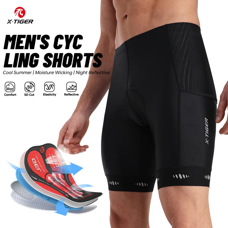 Shorts de Ciclismo para Homens com Bolso Traseiro