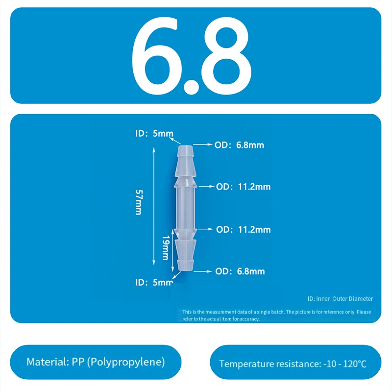 Plastic Variable Diameter Two-way Direct Through Hose Connector water pipe Adapter Head Becomes larger and Smaller Pagoda 6-12mm