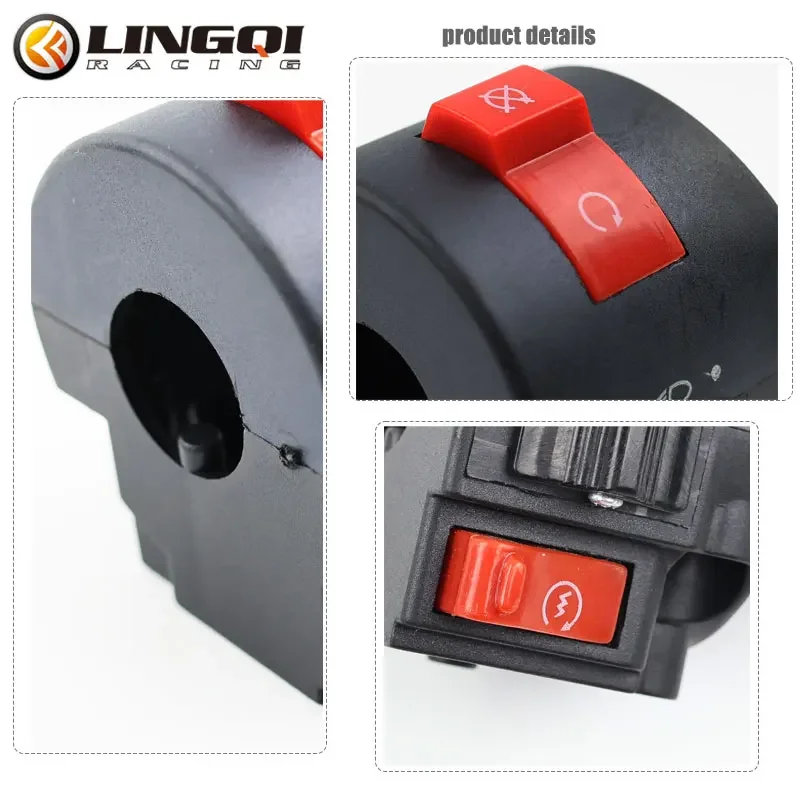 ONLEEYPP Motorcycle Handlebar Flashing Switch Moto Headlight Fog Lamp ON OFF Button Turn Signal Start Controller Pit Dirt Bike