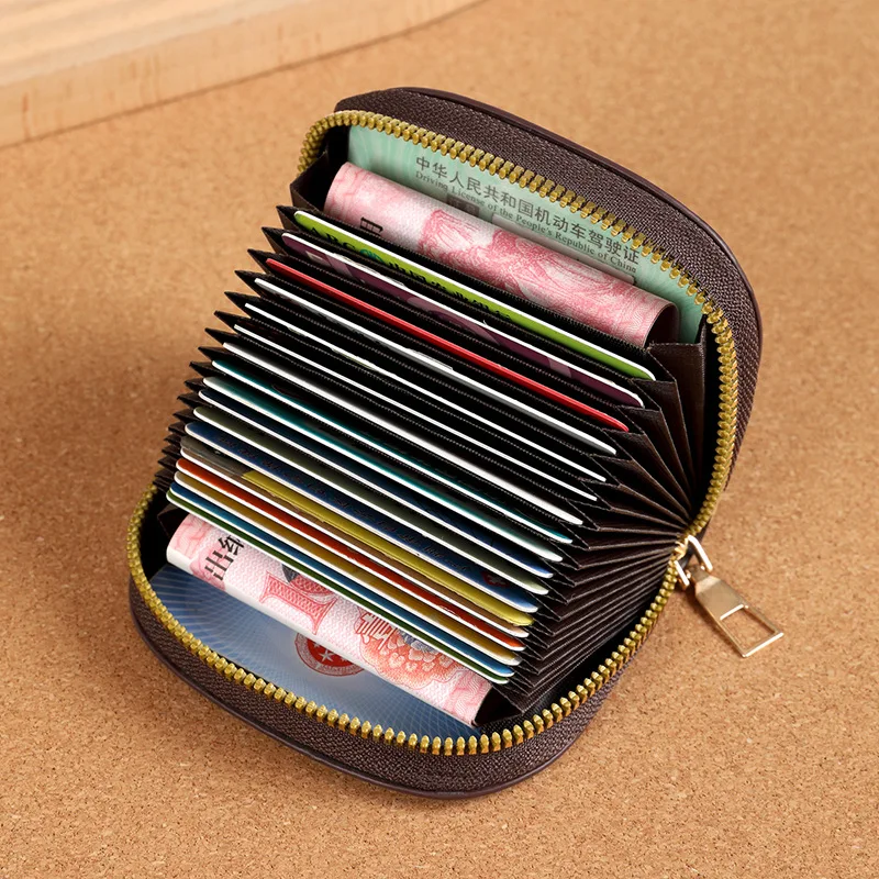Hello Kitty 18 Bit Credit Card Wallet PU Leather Credit Card Holder for Women Brown Card Holder Wallet Coin Change Purse image 2