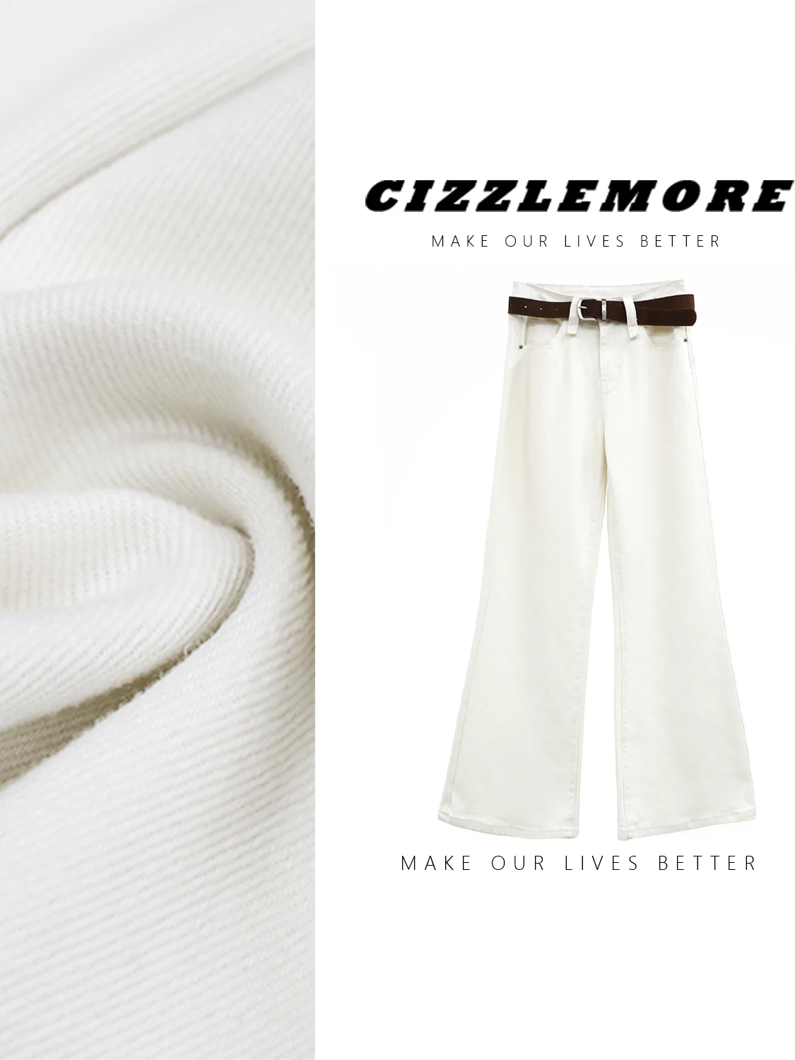 

Джинсы CIZZLEMORE Orange Tree с высокой талией и широкими штанинами, приятные к телу, простые, универсальные, из хлопкового денима, осенние женские джинсы