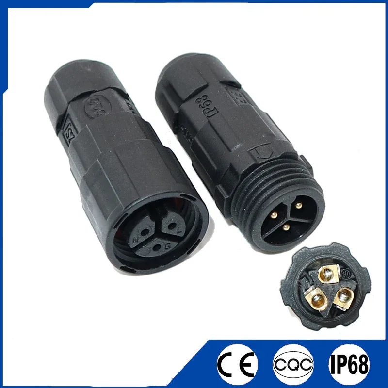 Waterproof M16 Cable Connector IP68 2 3 4 5 6 7 8 9 10 Pin Electrical Wire Plug Screw/Soldering Male Female Power Connectors