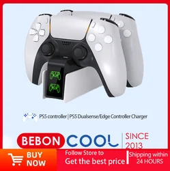 For PS5 Controller Charger DualSense Charging Station Dual Charging Dock Charger Stand for PlayStation5 Wireless Game Controller