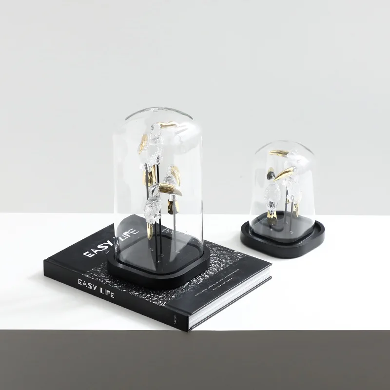 Modern simple abstract electroplated fish bird house light luxury ornament living room office wine cabinet bookcase decoration