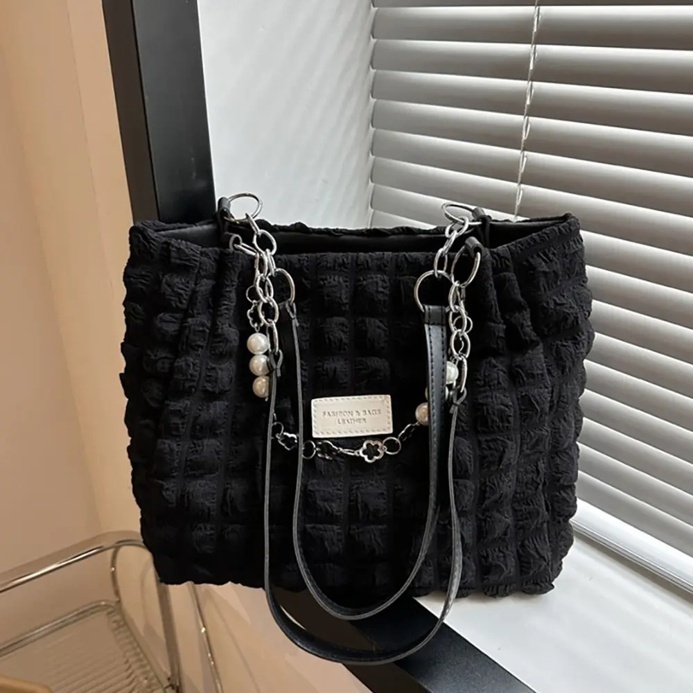 Pleated Cloud Hobos Shopper Bag Quilted Plaid Large Capacity Hobo Tote Handbag Down Cotton Padded Casual Shoulder Underarm Bag