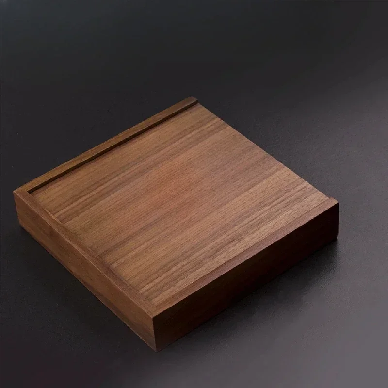 1PCS Walnut Maple Wood Storage Box Photography Wedding Gift Album Jewelry USB Box Natural Unfinished Wooden Case 16.9X16.9X3.5cm