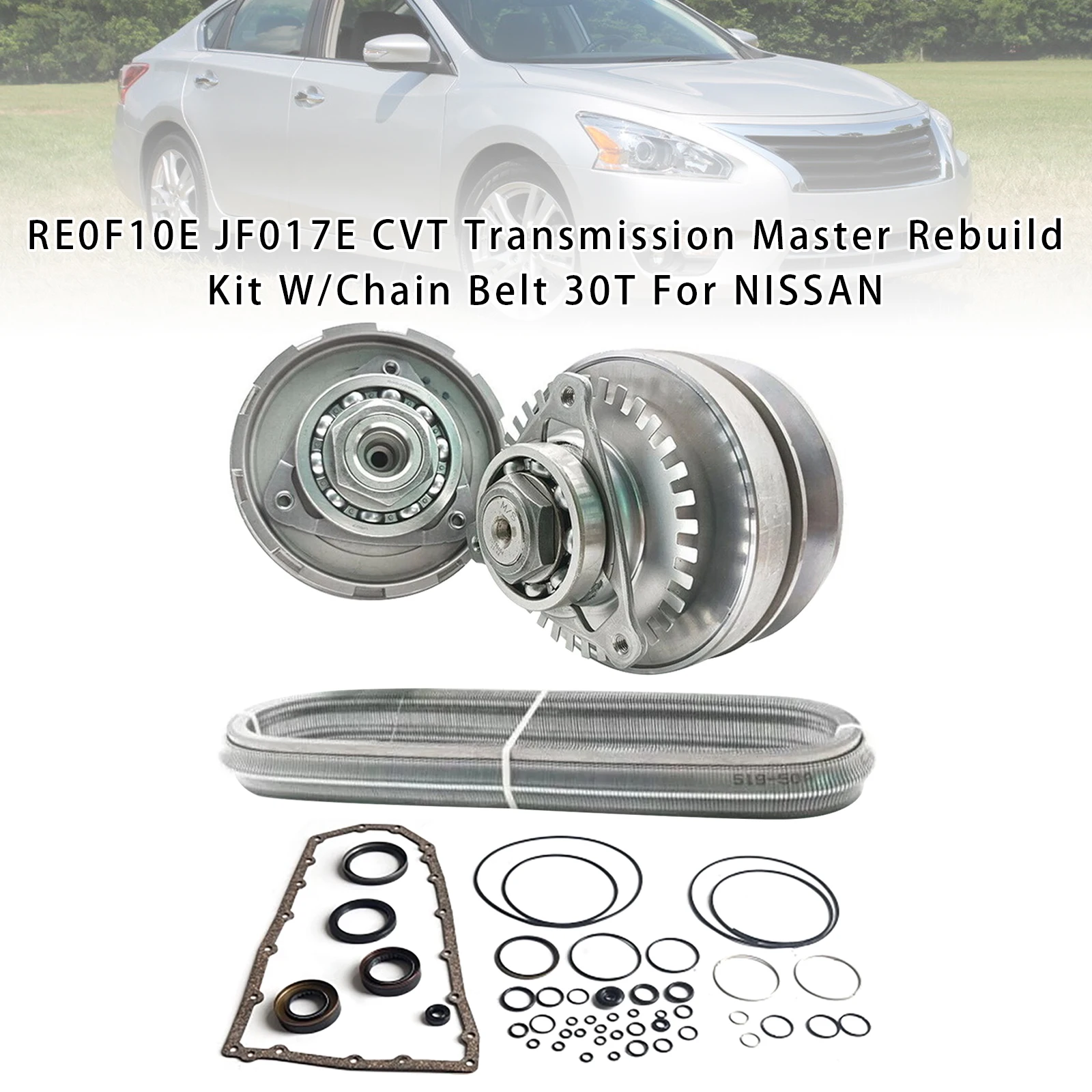 

Areyourshop RE0F10E JF017E CVT Transmission Master Rebuild Kit W/Chain Belt 30T for NISSAN